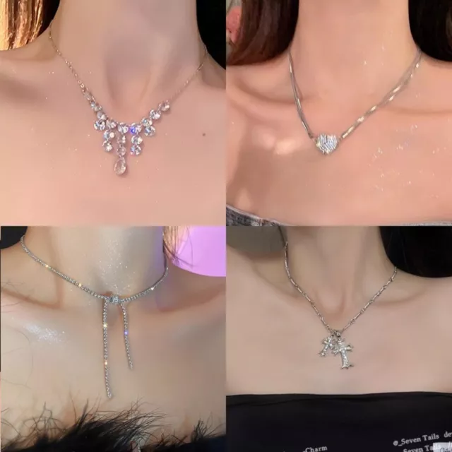 ELEGANT ENGAGEMENT NECKLACES Beautiful Clavicular Chain Fashion