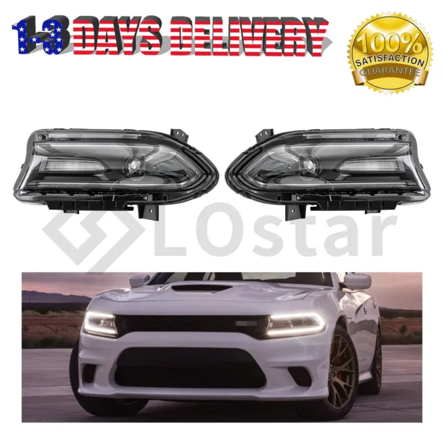 Pair Xenon HID Headlight Assembly Lamp Left & Right Fits 2015-2022 Dodge Charger