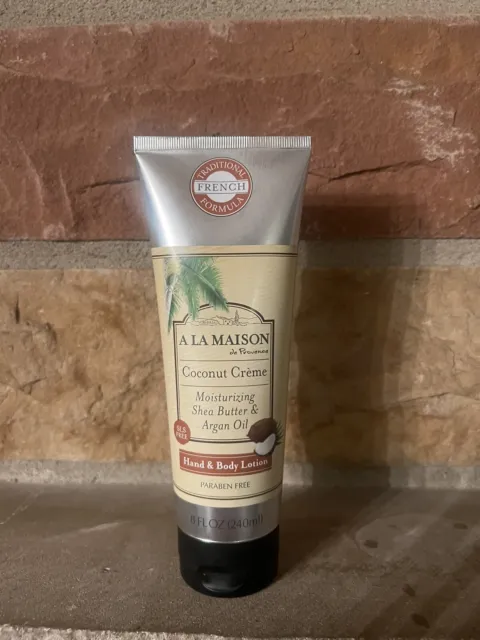 A La Maison Coconut Creme Hand & Body Lotion With Shea Butter & Argan Oil 8 oz