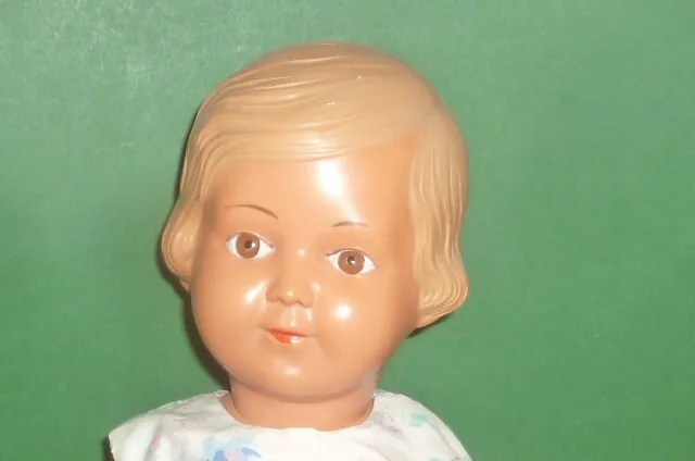 Alte Stroch Puppe blond Storchpuppe 42cm Doll pouppee Puppen Mädchen Celluloid ? 2
