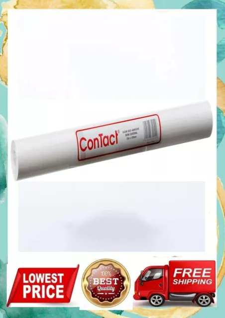 Contact Self-Adhesive Clear Book Covering Roll (10m x 450mm), FREE SHIPMENT.