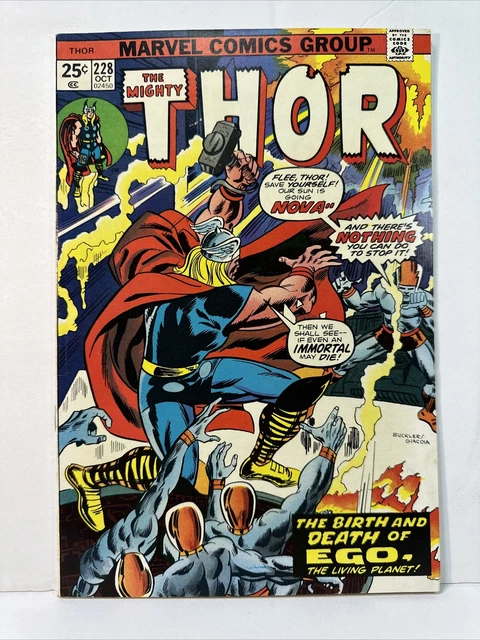 THE MIGHTY THOR # 228 1974 Marvel BIRTH & DEATH OF EGO GALACTUS FIRELORD VF 8.0