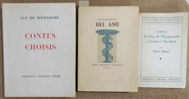 LOT 3 livres de MAUPASSANT CONTES CHOISIS ILLUSTRES PAR RAOUL SERRES + BEL-AMI +