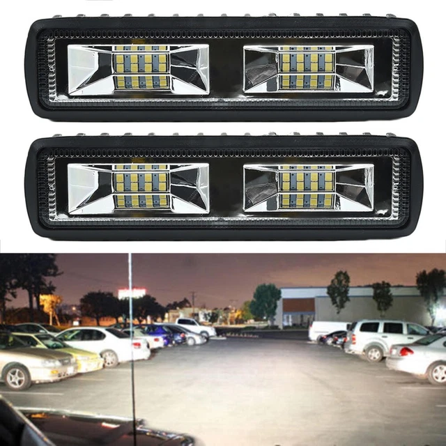 2 PCS 18W 6 LED Work Light Bar Flood Lamp Off-road Driving Fog 4WD SUV UTE Truck