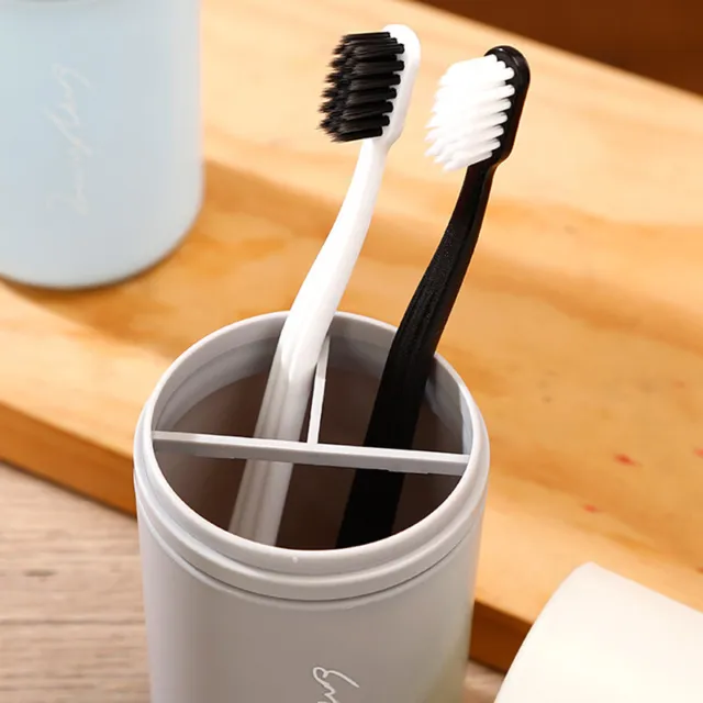 Portable Toothbrush Holder Double Washing Cup High Capacity Towel Travel Storage