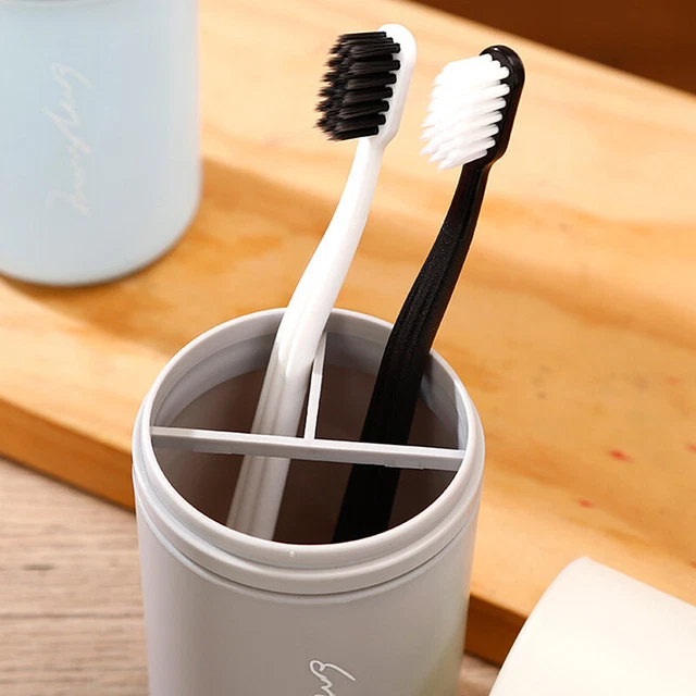 Portable Toothbrush Holder Double Washing Cup High Capacity Towel Travel Storage