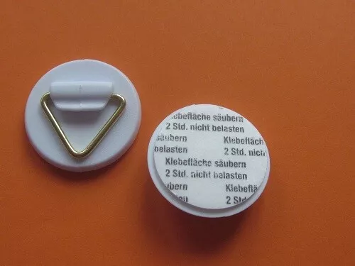 5 x selbstklebe Aufhänger 28 mm mit Messingöse, Klebehaken,Haken Bilderaufhänger 2