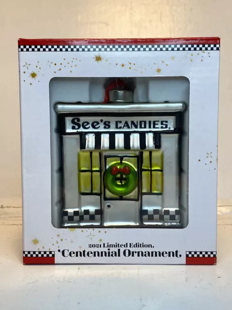 See's Candies 100 Years 2021 Limited Edition CENTENNIAL ORNAMENT Christmas NEW