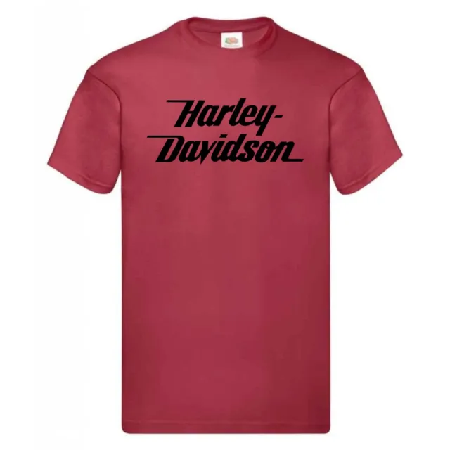 Harley Davidson   - RETRO Design T-shirt UK L 12/14 Brick Red