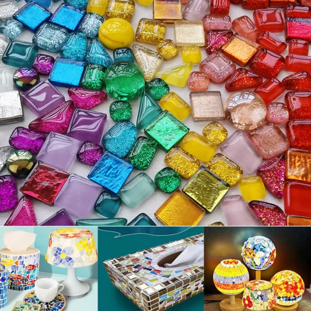 200G Mixed Crystal Glass Mosaic Tiles Kitchen Bathroom DIY Art Craft Supplies