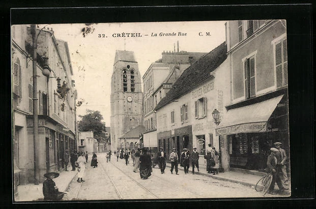 CPA Créteil, la Grande Rue 1917
