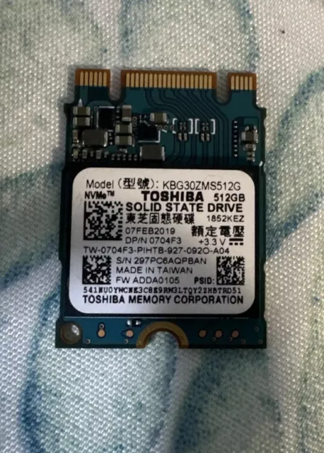 TOSHIBA KBG30ZMS512G BG3 512GB M.2 2230 PCIe NVMe SSD For surface Laptop SSD 49.99 PicClick