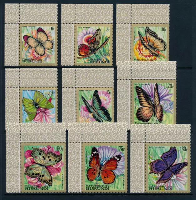 Burundi Butterflies C66-C74 1968 MNH Stamps set, post office fresh with selvedge