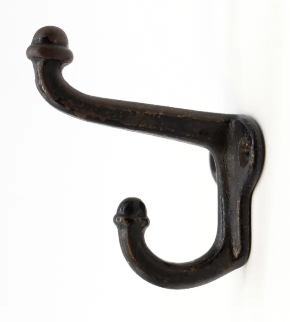 New Black Cast Iron Double Arm Acorn Wall Hook