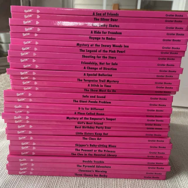 Vintage Lot 30 Barbie & Friends Book Club Books Hardcover Pink 90s Grolier EUC