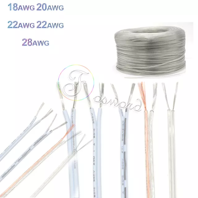 Kabel Draht 0.3mm² - 2.5mm² 2 adrig Flachband PVC Elektrokabel