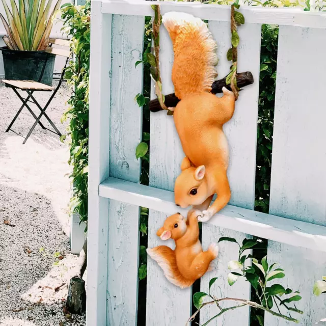 Figurina di scoiattolo in resina creativa Accessori da giardino fatato per