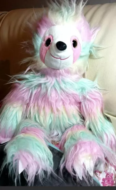 18" Tall Rainbow Sherbet  Happy Sloth Stuffed Animal Plush New with Tags