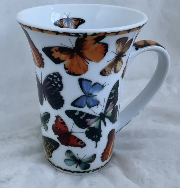 Paul Cardew “Butterflies Coffee Mug 14 Oz  2010 Designed In England Flared Rim
