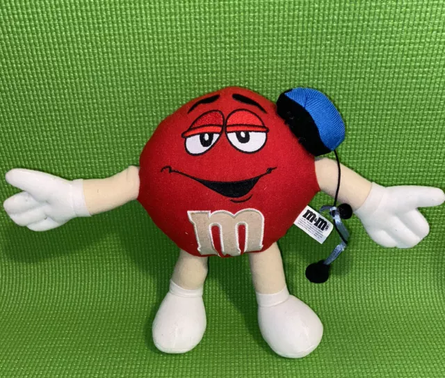 Mars M&Ms Red Plush Gamer Candy Guy Wearing Headset 10” MMs
