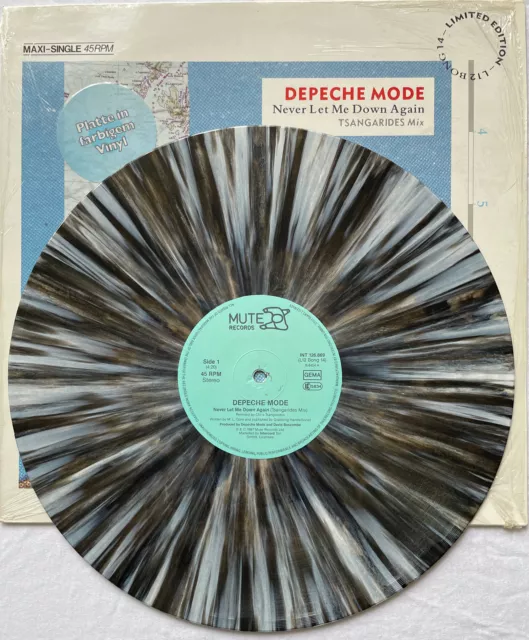 DEPECHE MODE -Never Let Me Down Again/Ltd Remix- Rare German Splatter Vinyl 12"