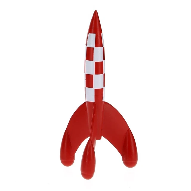 Figurine PVC Moulinsart - Fusée De Tintin, 8,5 Cm, Rouge Et Blanc, Collection Officielle