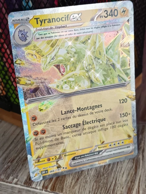 CARTE POKÉMON TYRANOCIF EX 066/197 EV03 Flammes Obsidiennes FR EUR 9,50