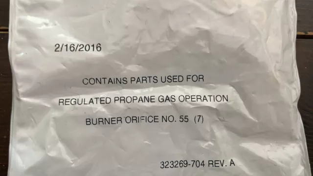 Regulated Propane Gas Burner Orifice No. 55 - 7 count 323269-704 Rev. A
