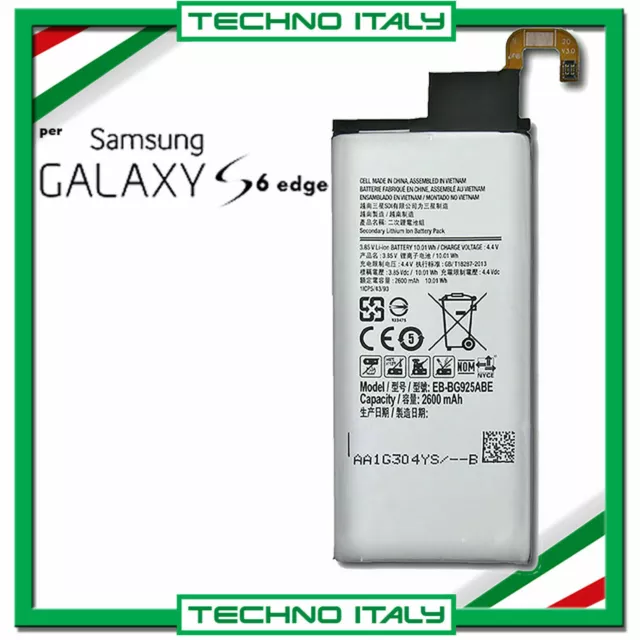 Batteria Per Samsung Galaxy S6 Edge G925F Eb-Bg925Abe 2600 Mah Sost. Originale