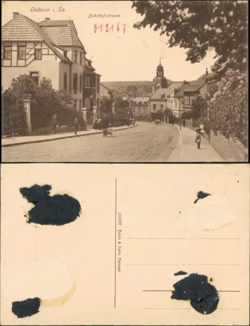 Ansichtskarte Oederan Bahnhofstraße 1913