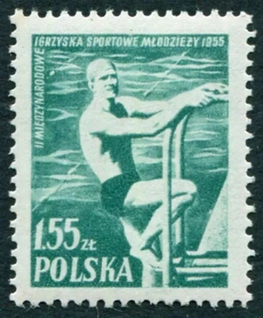 POLAND 1955 1z55 blue-green SG944 mint MNH FG Second International Games ##W42