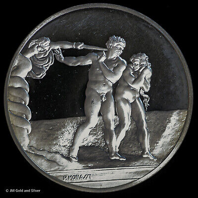 1971 .925 Silver Franklin Mint Medal | Michelangelo The Expulsion