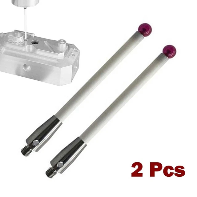 2Pcs Renishaw A-5000-3712 CMM Probe-Stylus 100mm Ceramic Stem-6mm Ball-Tip