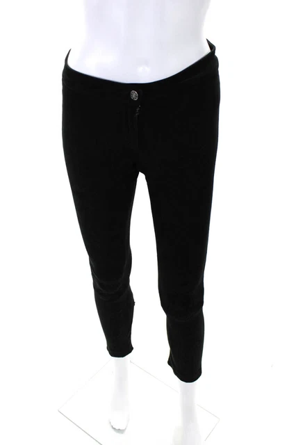 L'Agence Womens Suede Leather Skinny Pants Black Size 0