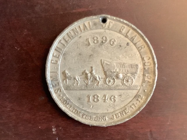 1896 Blair County PA.Centennial White Medal 38mm.R-6 Unl.HK-#180