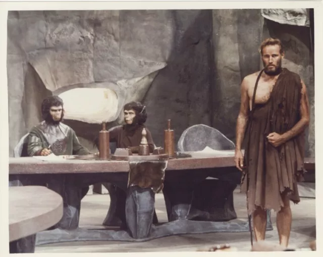 Planet of the Apes Charlton Heston Courtroom Scene Vintage 8x10 Color Photo
