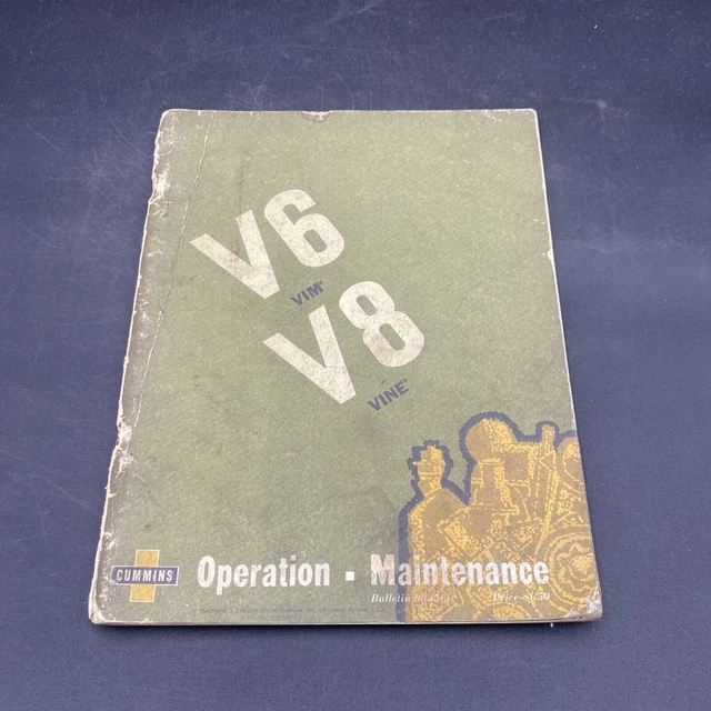 1963 CUMMINS V6 VIM & V8 VINE Diesel Engine Operation Maintenance