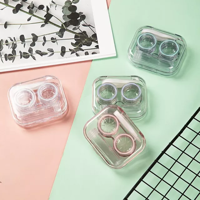 Transparent Contact Lenses Case for Women Portable Contact Lens Box Container JW