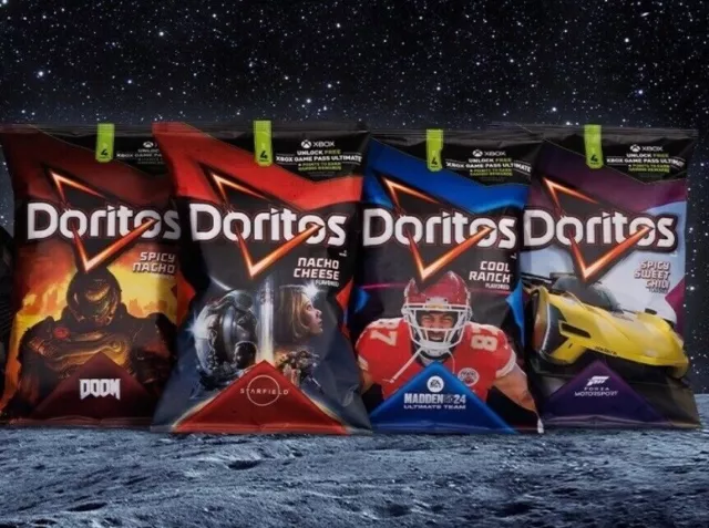 Doritos Tortilla Chips SPECIAL XBox DOOM Spicy Sweet Chili Ranch Nacho (4 Bags)