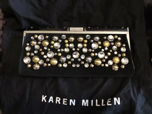 Karen millen online gold clutch bag
