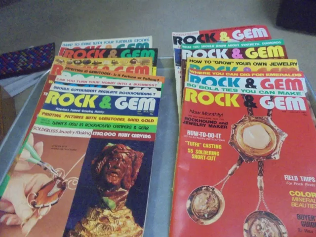 Vintage Lot of Eleven Rock & Gem Magazines 1972 missing February