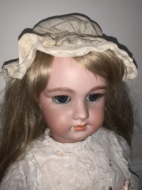 Antique DEP Jumeau 12 French Bisque 27” Doll With Blue Eyes - Marked