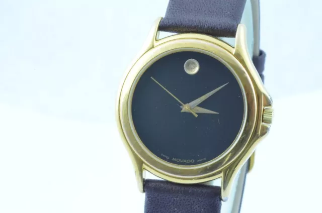 Movado Museum Orologio Raro Acciaio/Acciaio Alto 32MM Quarzo con Pelle Nastro