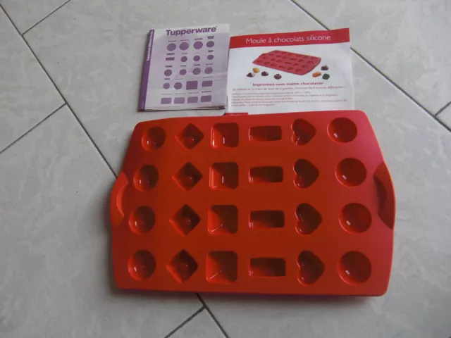 Moules Chocolat Silicone - Rouge - Neuf - 24 Cavites - 6 Formes - Tupperware