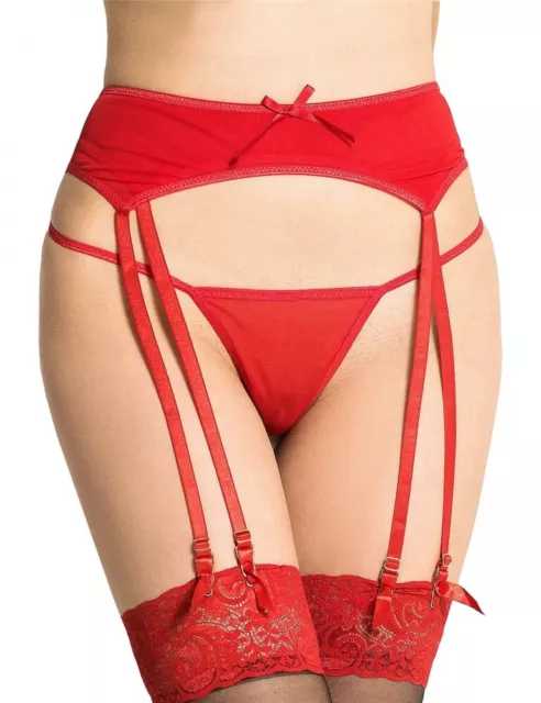 Strapsgürtel Set Tanga + Strumpfhalter Dessous Hüfthalter Strapse String S/XL