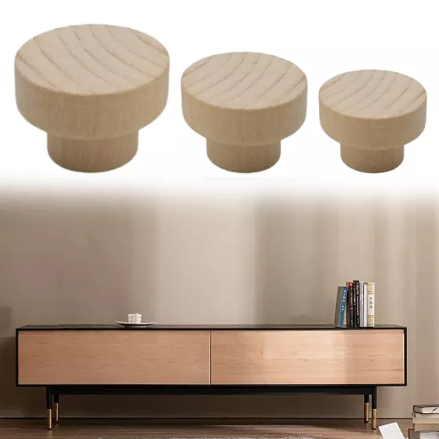 Boutons d'armoire ronds en bois naturel de haute qualité tire tiroir