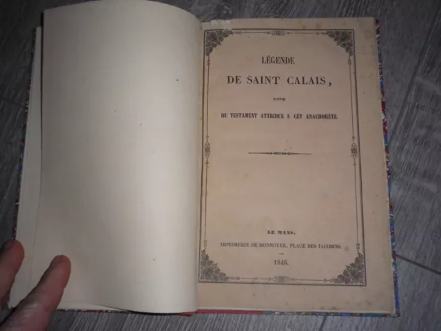 1846 SARTHE LEGEND Of Saint Calais ......... $16.02 - PicClick