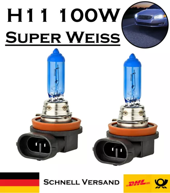 2x Jurmann Super Weiß H11 100W 12V Fernlicht Abblendlicht Halogen Ersatz Birne