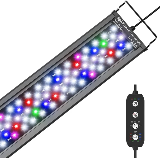 SEAOURA 24/7 Mode LED Aquarium Light for Plants-Full Spectrum Fish Tank Light wi