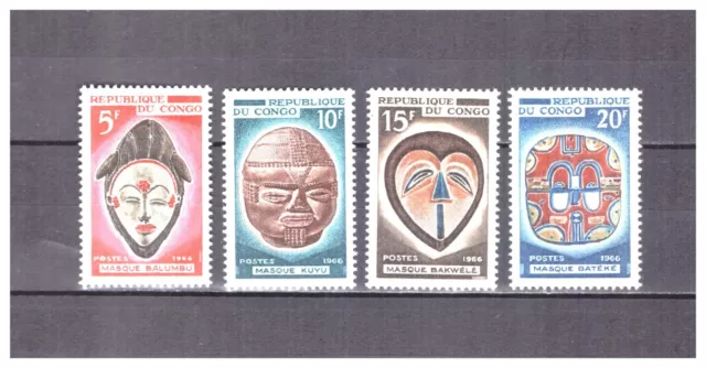 Congo  N° 199 /  202  .  Serie    Masques   Neuve  * .  Superbe .